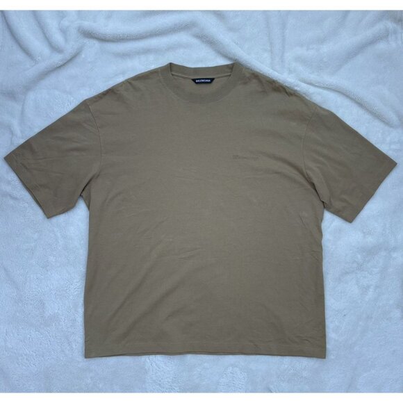Balenciaga Sand BB Logo Tee - Picture 1 of 5